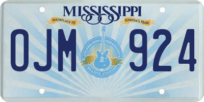 MS license plate OJM924