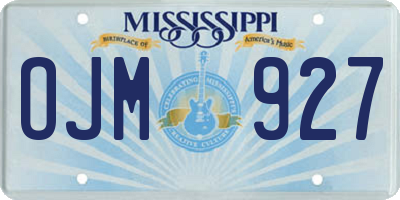 MS license plate OJM927