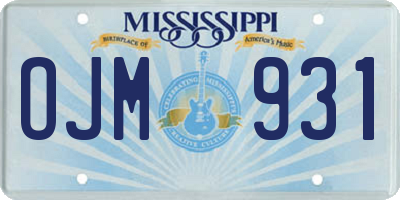 MS license plate OJM931