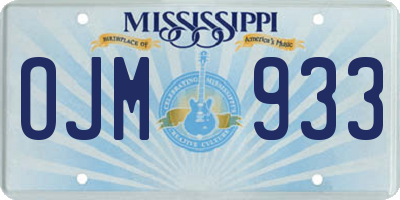 MS license plate OJM933