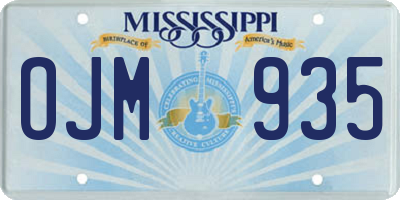 MS license plate OJM935