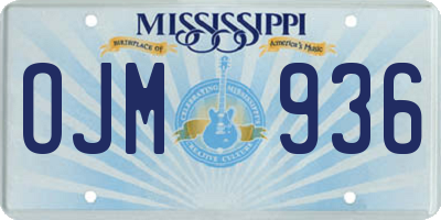 MS license plate OJM936