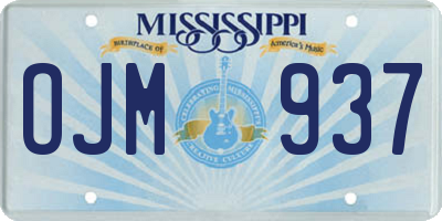 MS license plate OJM937