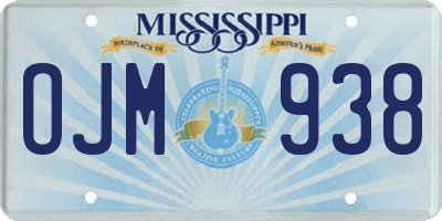 MS license plate OJM938