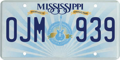 MS license plate OJM939