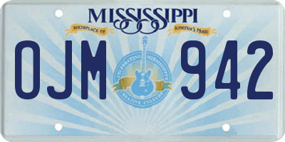 MS license plate OJM942