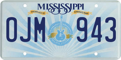 MS license plate OJM943