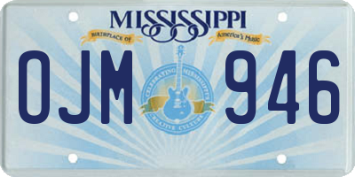 MS license plate OJM946