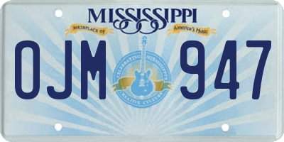 MS license plate OJM947