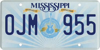 MS license plate OJM955