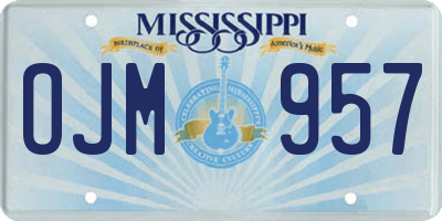 MS license plate OJM957