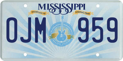 MS license plate OJM959