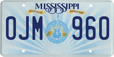 MS license plate OJM960