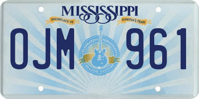MS license plate OJM961
