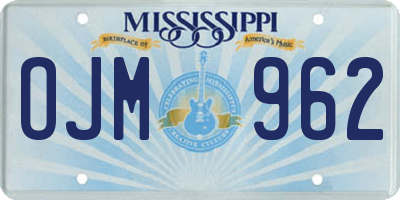 MS license plate OJM962