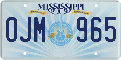 MS license plate OJM965