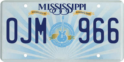 MS license plate OJM966