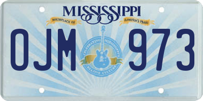 MS license plate OJM973