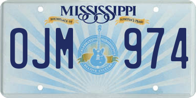 MS license plate OJM974
