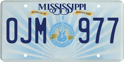 MS license plate OJM977