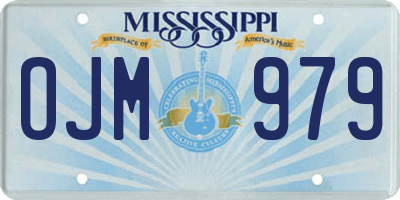 MS license plate OJM979