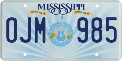 MS license plate OJM985