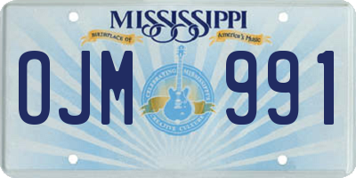 MS license plate OJM991