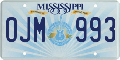 MS license plate OJM993