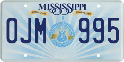 MS license plate OJM995