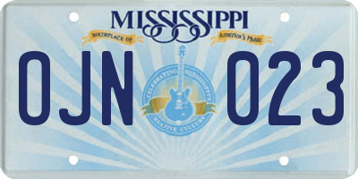 MS license plate OJN023