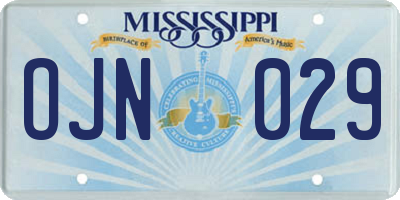 MS license plate OJN029
