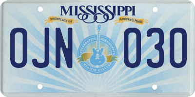MS license plate OJN030