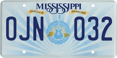 MS license plate OJN032