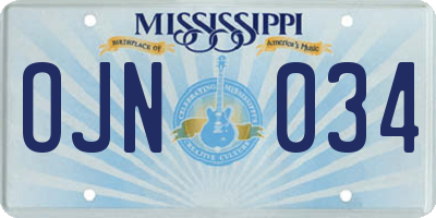 MS license plate OJN034
