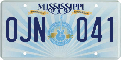MS license plate OJN041