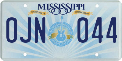 MS license plate OJN044