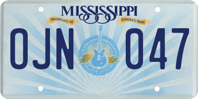 MS license plate OJN047