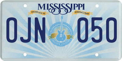 MS license plate OJN050