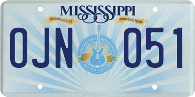 MS license plate OJN051
