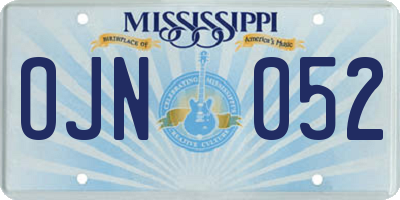 MS license plate OJN052