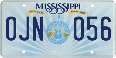 MS license plate OJN056