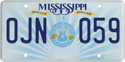 MS license plate OJN059
