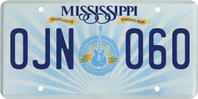 MS license plate OJN060