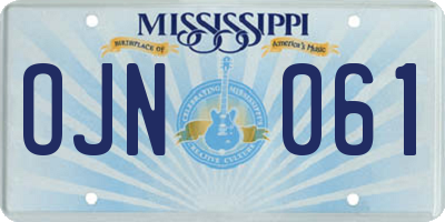 MS license plate OJN061
