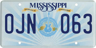 MS license plate OJN063