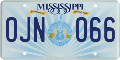 MS license plate OJN066