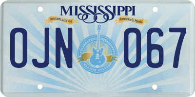 MS license plate OJN067