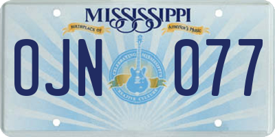 MS license plate OJN077