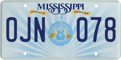 MS license plate OJN078