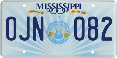 MS license plate OJN082